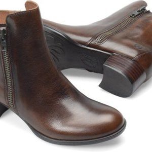 Born Landa Ankle Boot/Booties, Women size 11, Leather, Brown (Cognac Burnished)